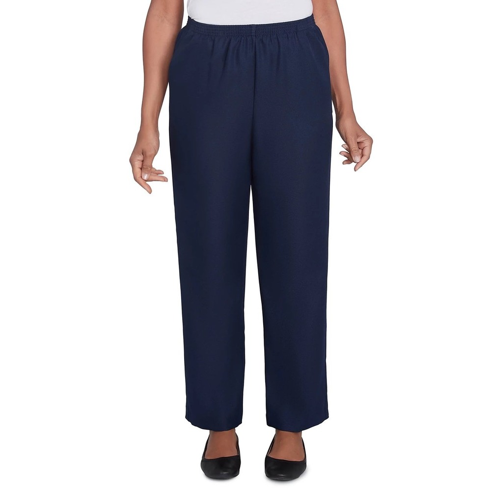 ALFRED DUNNER Petite Navy Blue Elastic Waist Denim Pull On Pants 8P Casual